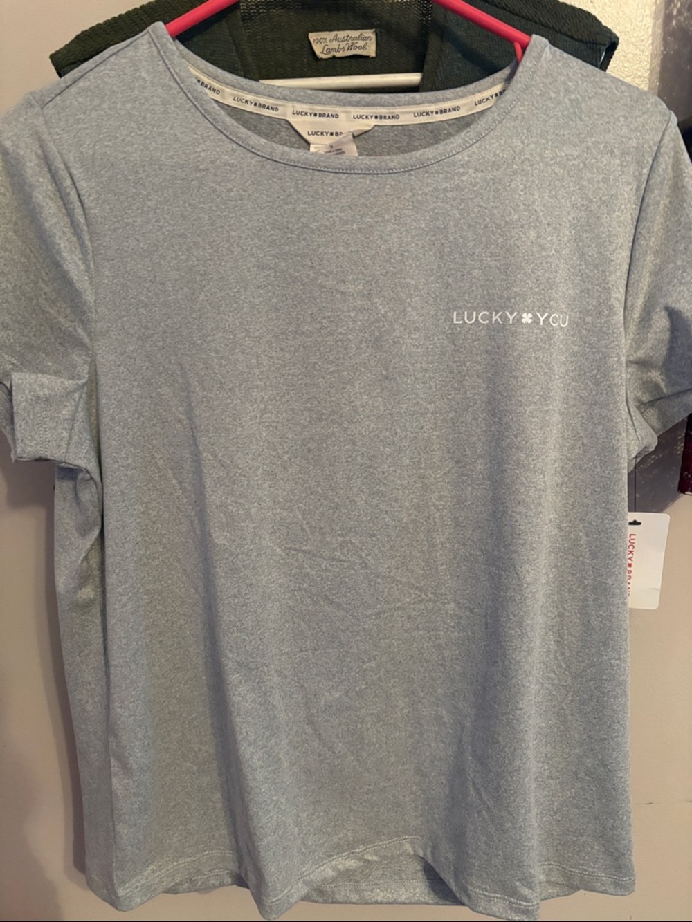 Lucky Brand Heather Gray Short Sleeve Tee with Small Chest Logo